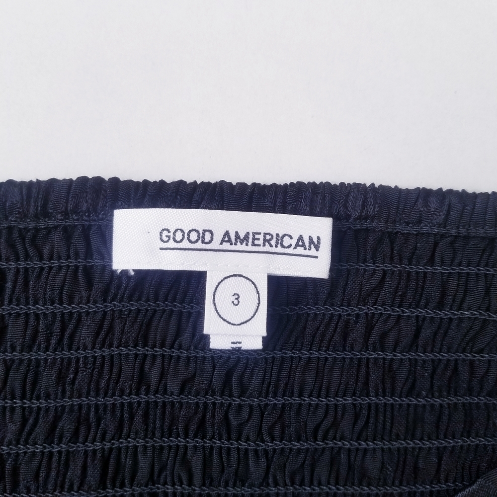 Good American | Sweetheart Neckline Black Midi Dress L, Black‎ - Picture 9 of 10